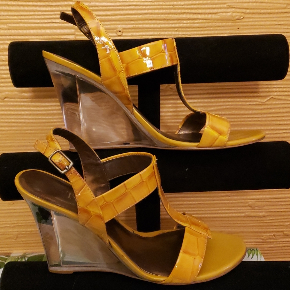 Two Lips "Madison" Clear Acrylic Wedge Heel